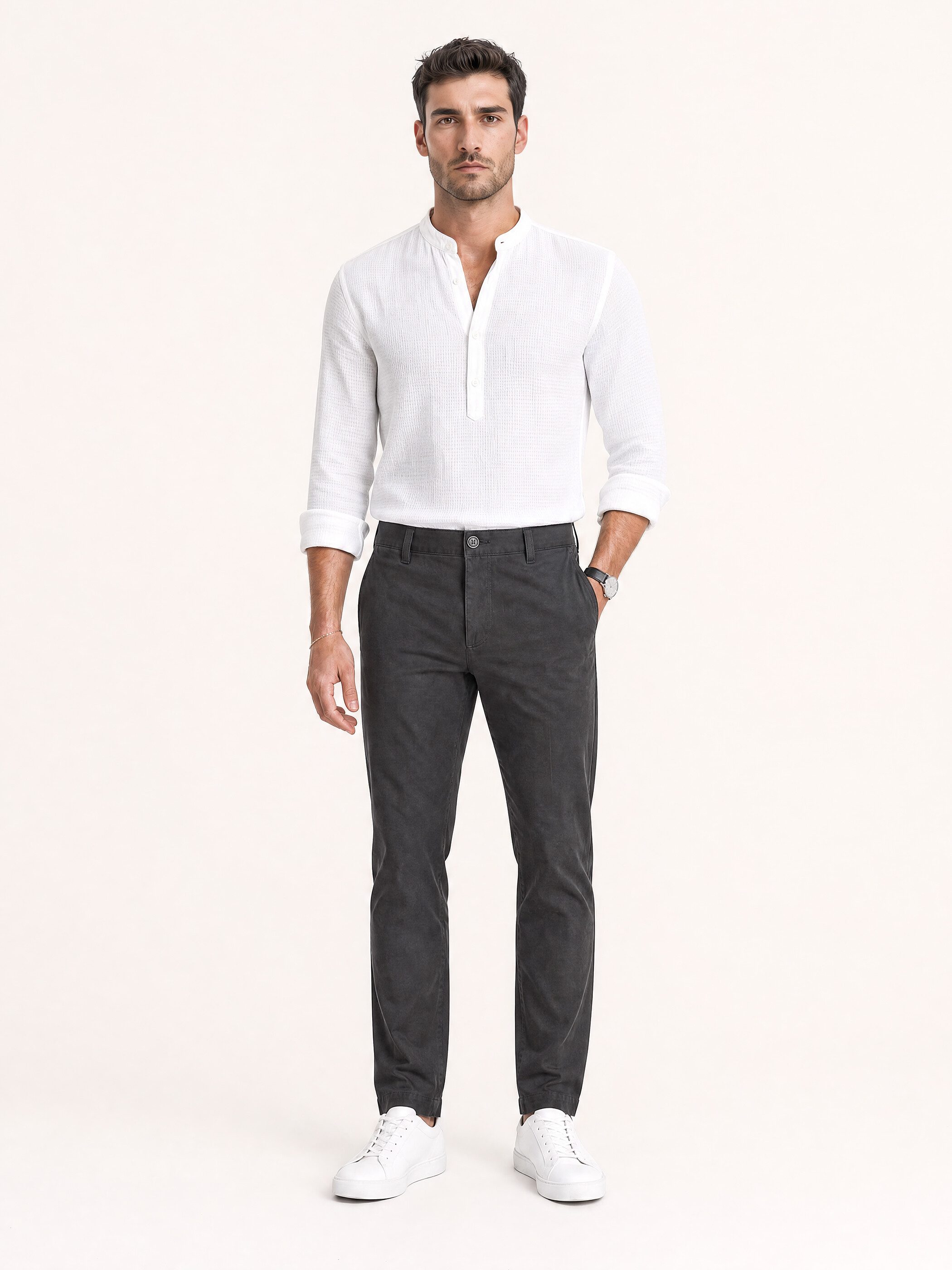 Yazubi Chinohose elegante Chino Hose mit Stretch Slim Fit Herren Hosen für Männer, Stoffhosen & Chinohosen, Herrenhosen – Bild 4 von 5