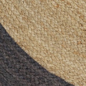 Teppich Handgefertigt Jute mit Dunkelgrauem Rand 150 cm, furnicato, Runde