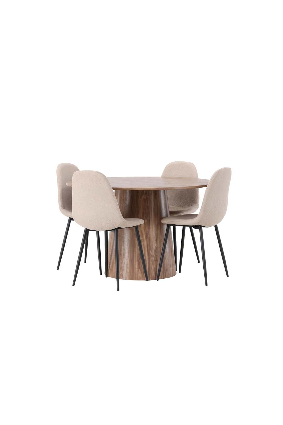 ebuy24 Essgruppe Lanzo Essgruppe Tisch natur und 4 Polar Stühle bei günstig online kaufen