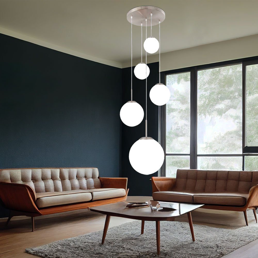 Steinhauer LIGHTING Hängeleuchte, Leuchtmittel nicht inklusive, Hängelampe Esstischleuchte Glaskugel modern Höhe anpassbar Pendellampe