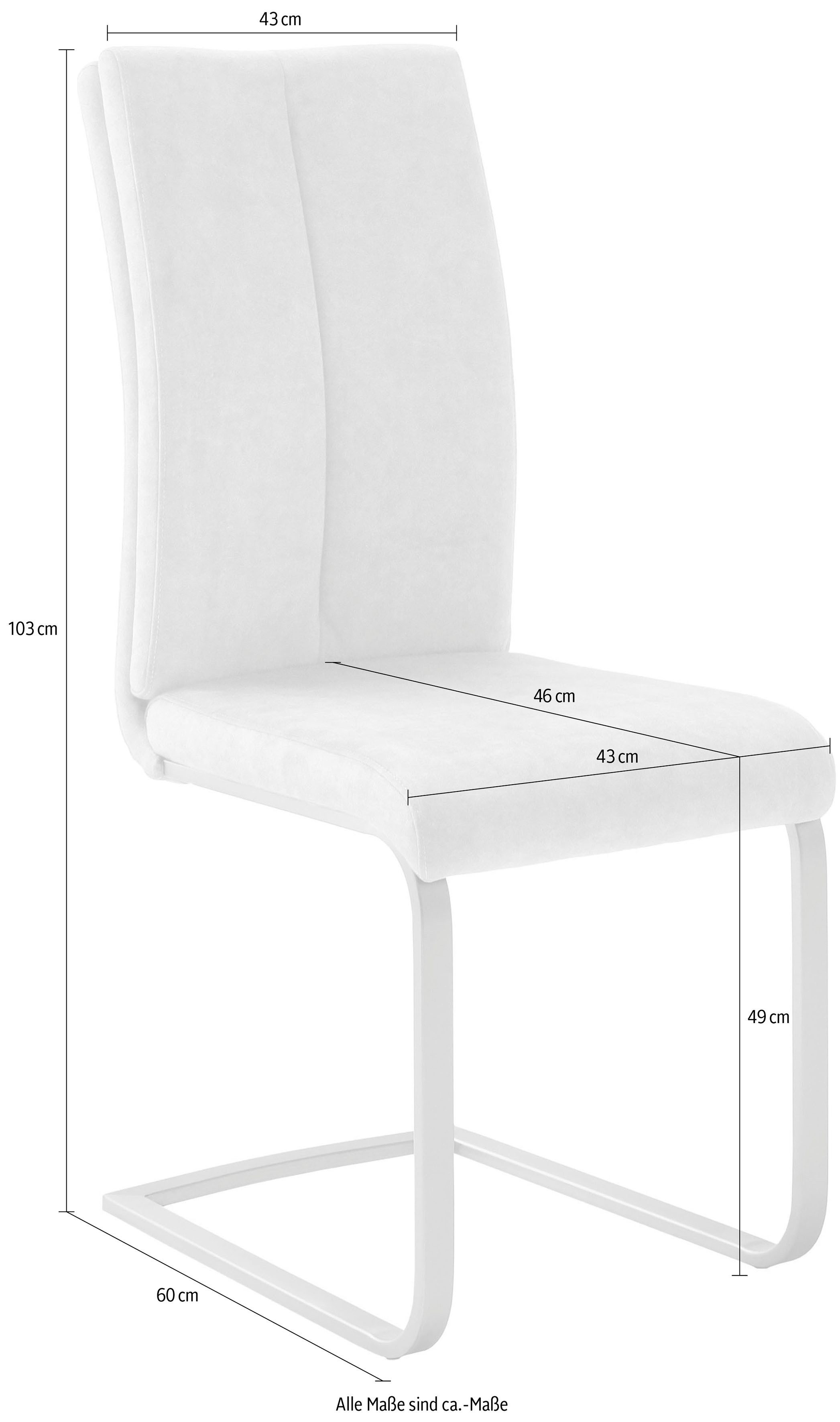 MCA furniture Freischwinger Hudson Schwingstuhl 4er Set (Set, 4 St), Flachrohr,Vintage-Veloursoptik,mit Griff,belastbar 140 kg