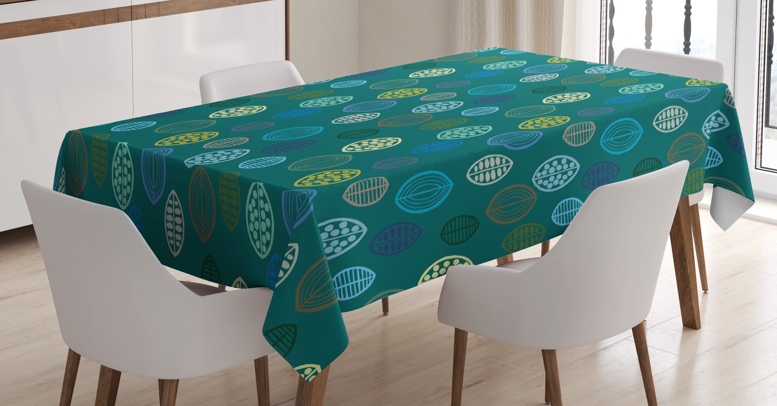 Abakuhaus Tischdecke Klare geeignet Leaf Farben, Farbfest Außen Bereich den Blätter Für Waschbar Designs Zusammenfassung