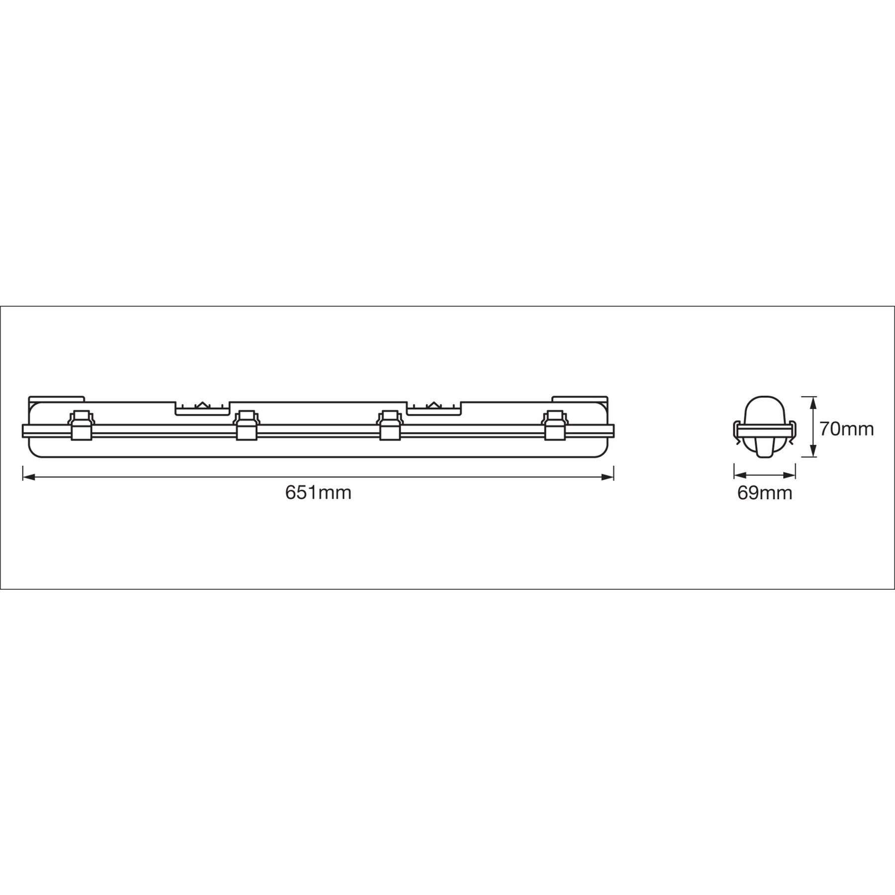 Osram LED Arbeitslicht OSRAM LED-Feuchtraumleuchte Submarine, G13, 7 W, 700 lm, 4000 K, IP65