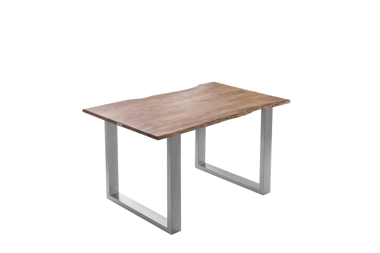 SAM® Baumkantentisch Laurina, echte Baumkante, stonefarben, Akazienholz massiv, Tischstärke 26mm
