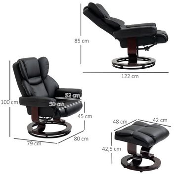 HOMCOM Relaxsessel mit Hocker (TV-Sessel, 2-St., Relaxsessel), bis 160 kg belastbar