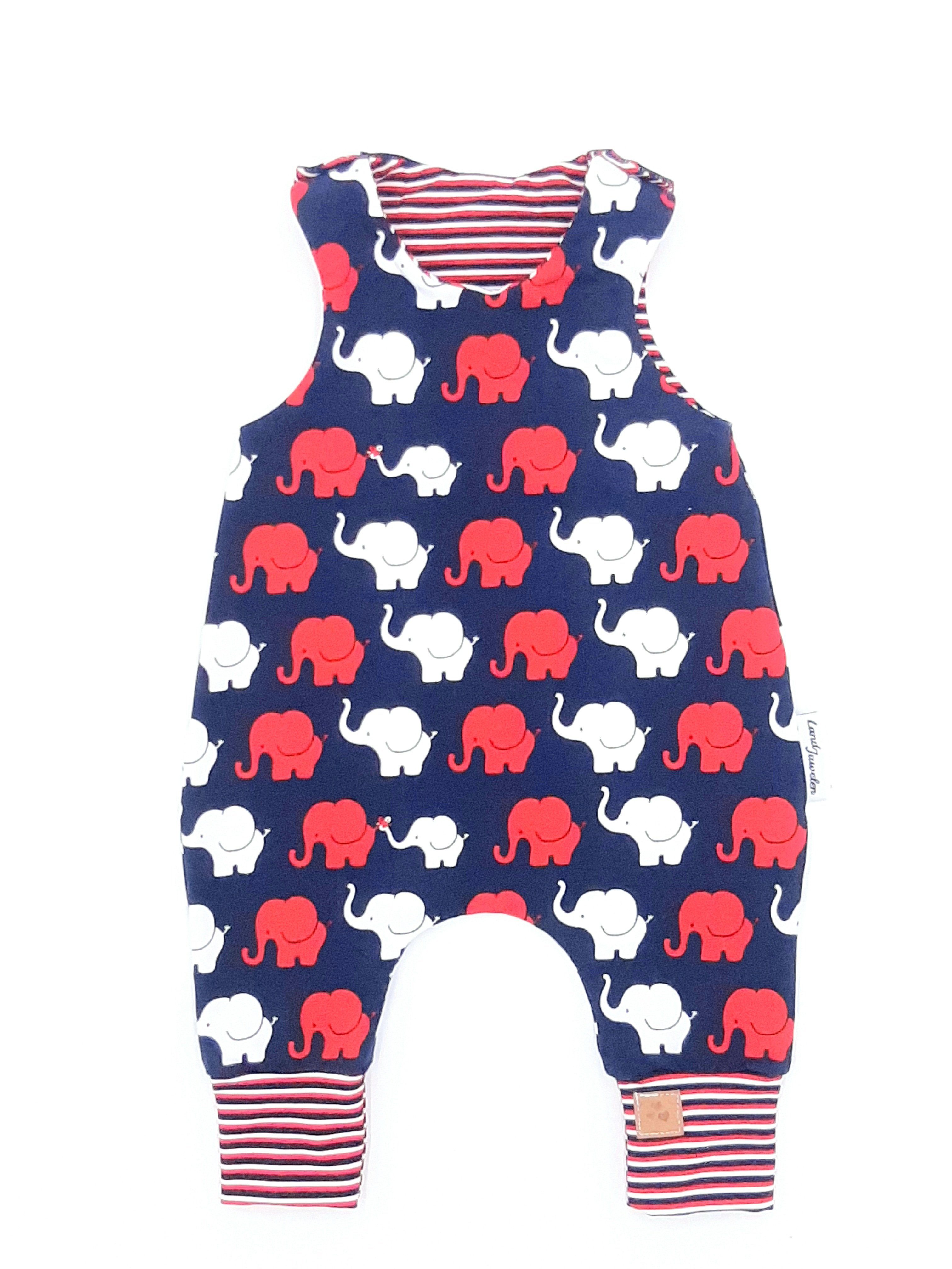 Land-Juwelen Strampler ELEFANT ROT DUNKELBLAU Strampler