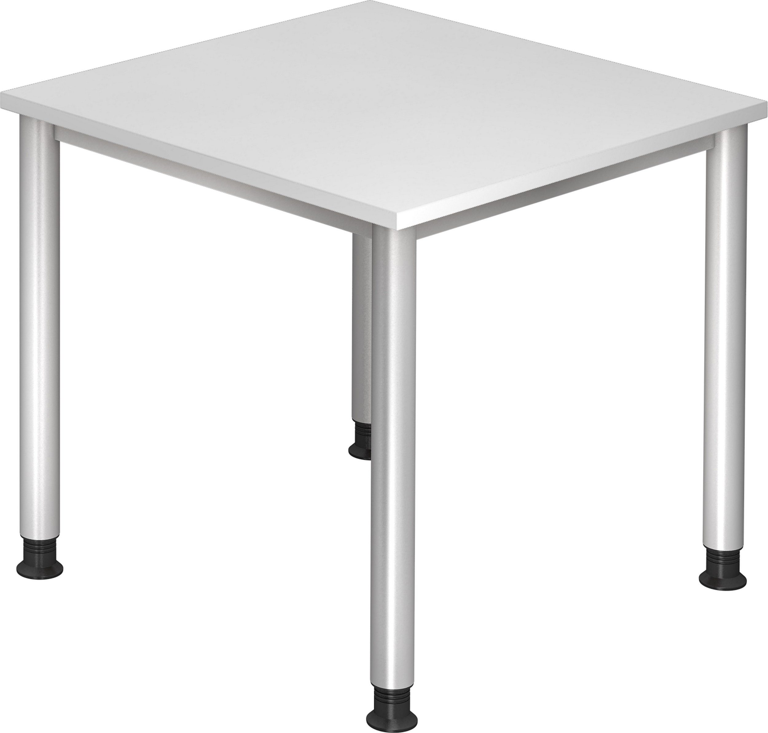 bümö Schreibtisch Schreibtisch Serie-H, Quadrat: 80 x 80 cm - Dekor: Weiß