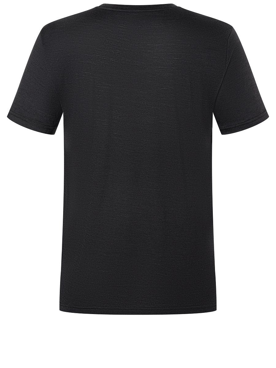 M SIGNATURE TEE 3D Merino Black/Jet lässiger Merino-Materialmix T-Shirt Jet Print-Shirt SUPER.NATURAL Black