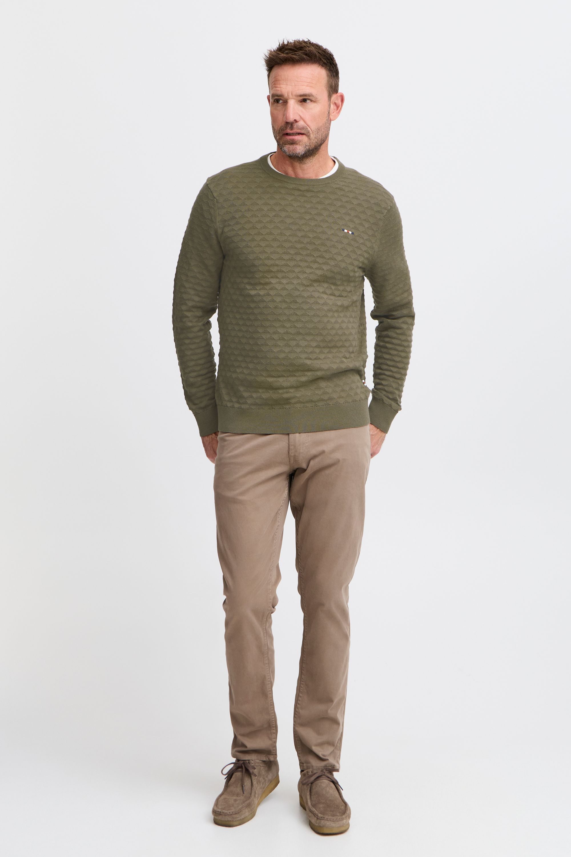 FQ1924 Strickpullover FQKyle Modischer Langarmpullover