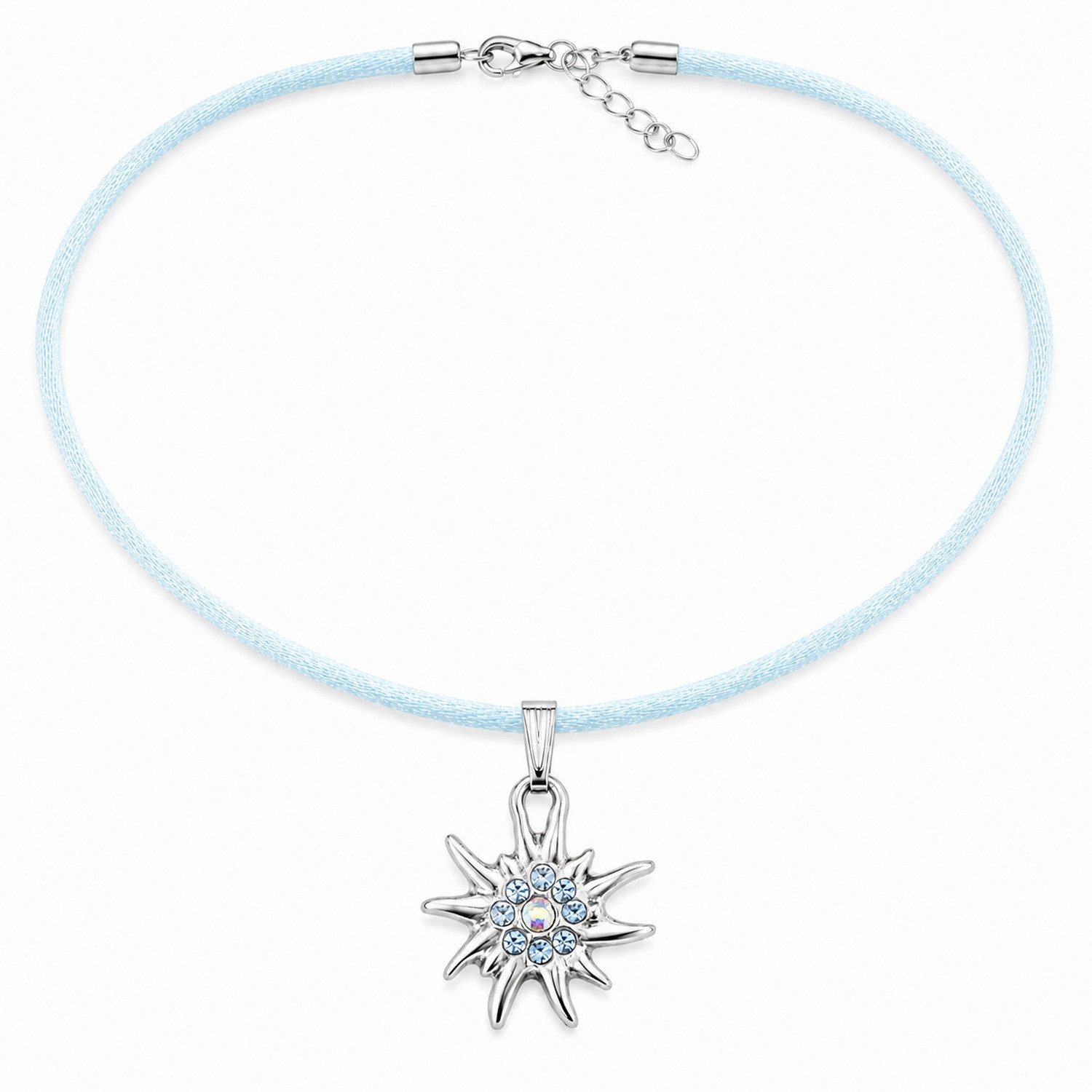 LUISIA® Kette mit Anhänger LUISIA® Kinder Halskette 'Edelweiß' mit Kristallen – Bild 4 von 5