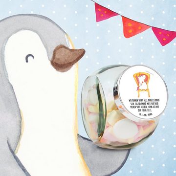 Mr. & Mrs. Panda Vorratsglas XL 2000ml Einhorn Prinzessin - Weiß - Geschenk, Geburtstag, Süßigkeit, Premium Glas, (1-tlg), Hochwertiger Druck