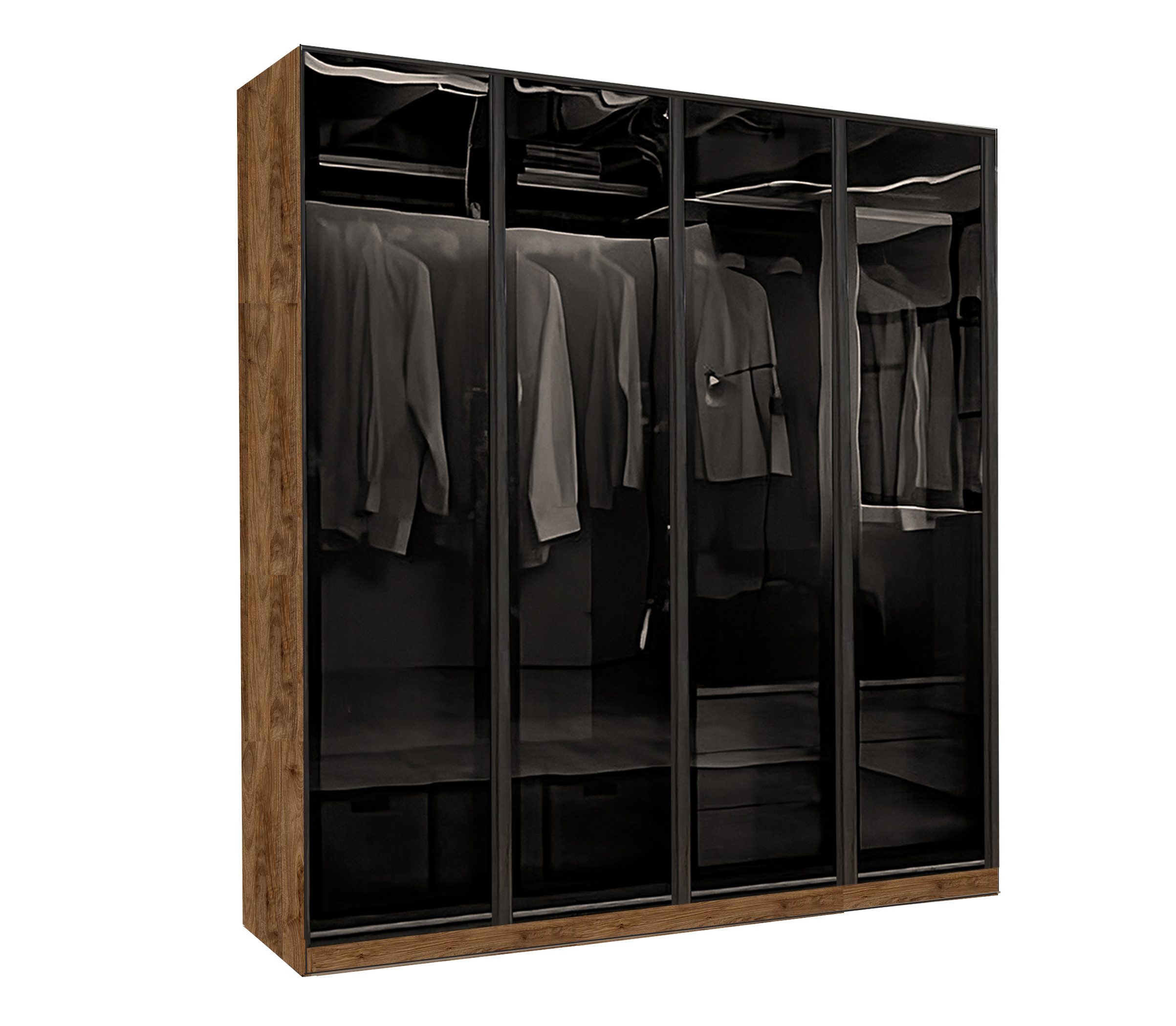Palms-Store Drehtürenschrank Kleiderschrank Monaco mit Glasrahmentüren günstig online kaufen