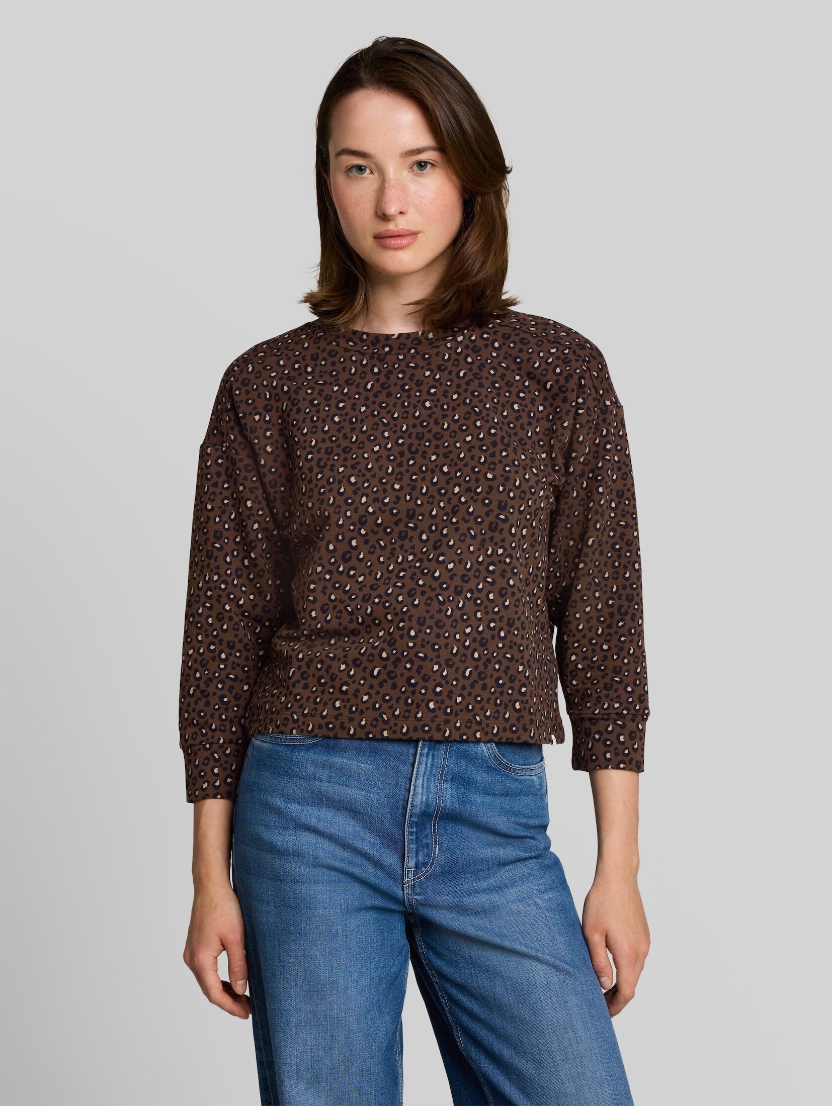 TOM TAILOR Denim Sweatshirt Strick & Sweatshirts Loose Fit Sweatshirt mit Leo-Print