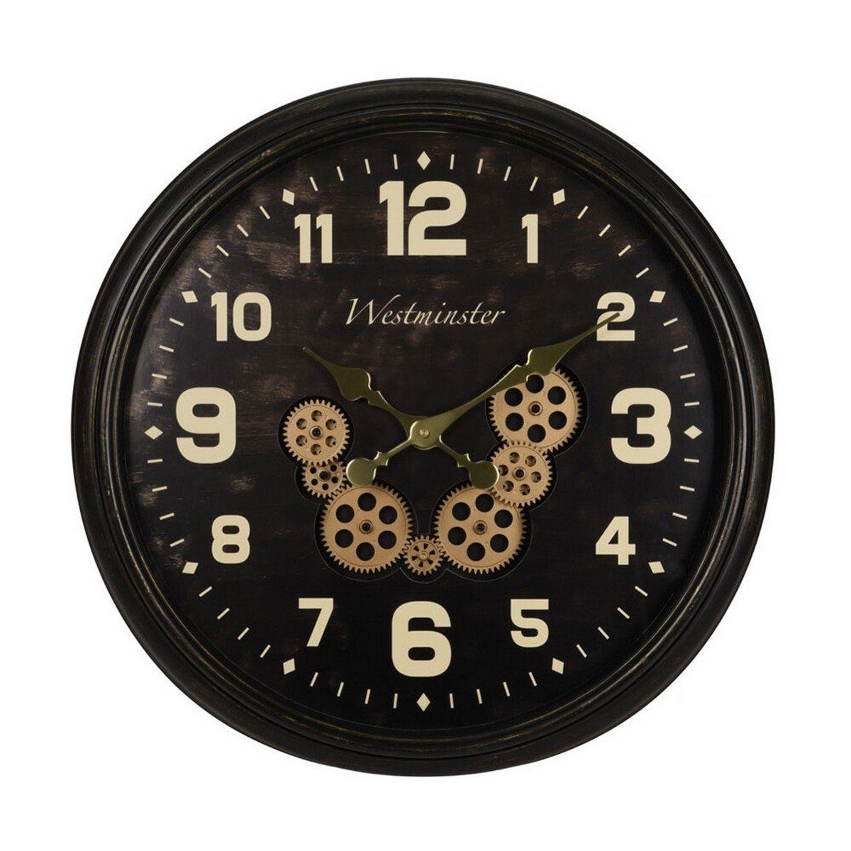 Bigbuy Uhr Wanduhr Zahnräder Großformat Industriell Ø 60 cm