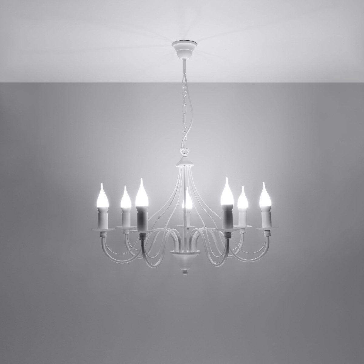 SOLLUX lighting Kronleuchter Kronleuchter Minerwa 7 Weiß, Nicht enthalten