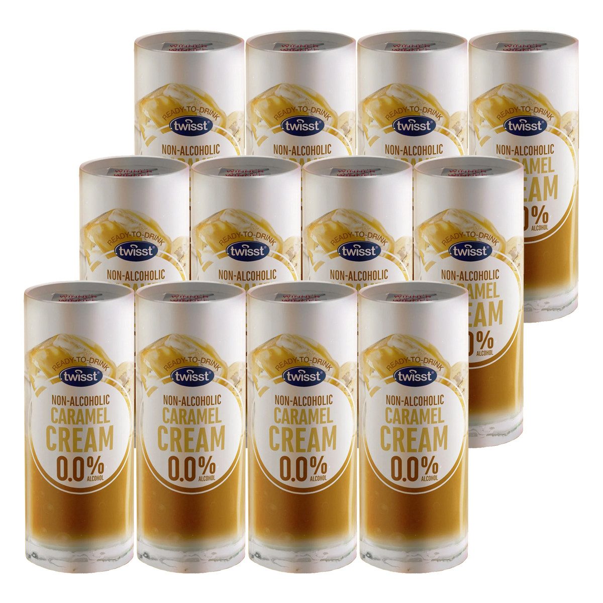 twisst Mixgetränk, Twisst Caramel Cream Vanille Kaffee ohne Alkohol 240ml 12er Pack