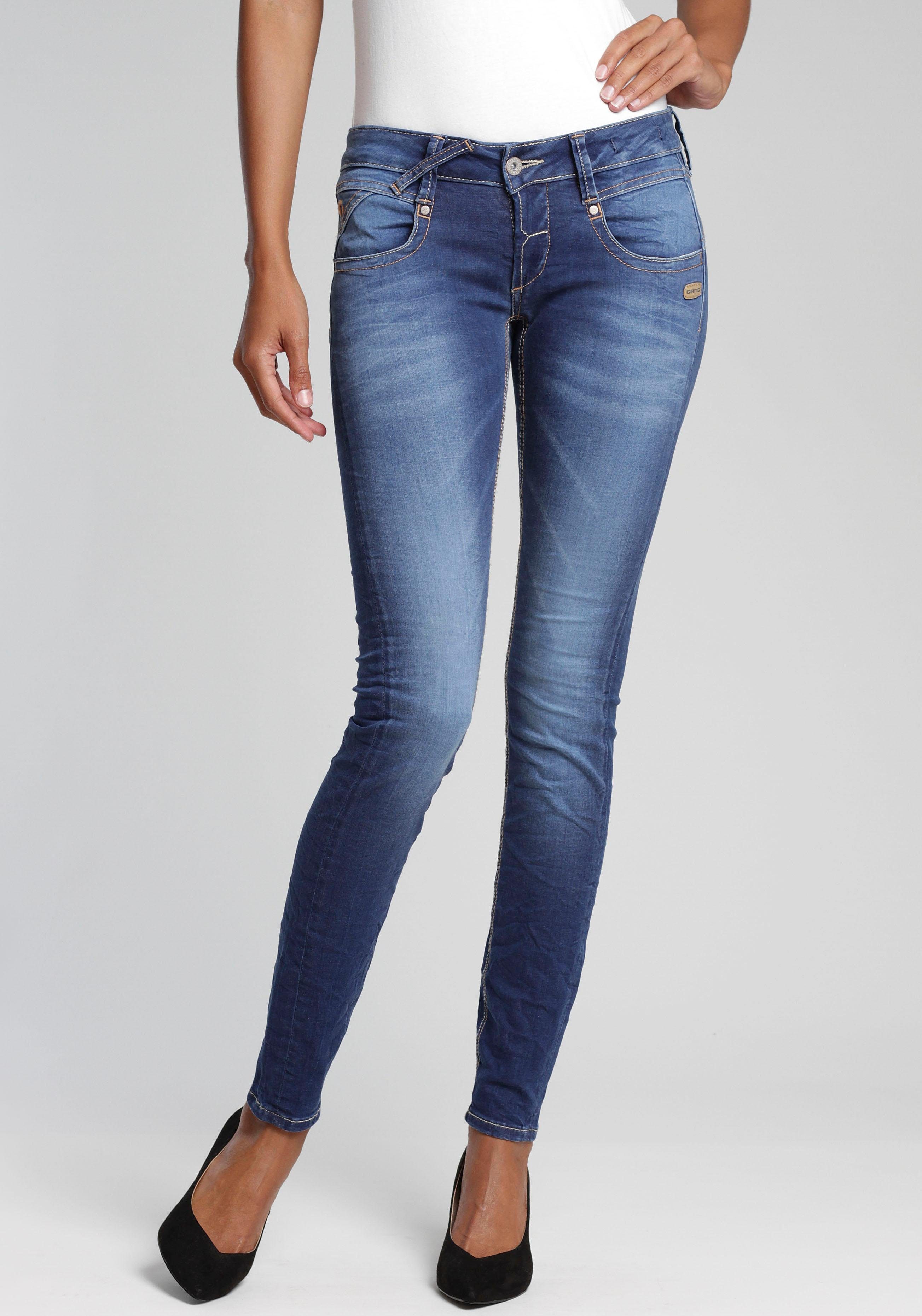 94Nena Skinny-fit-Jeans Used-Effekten GANG mit