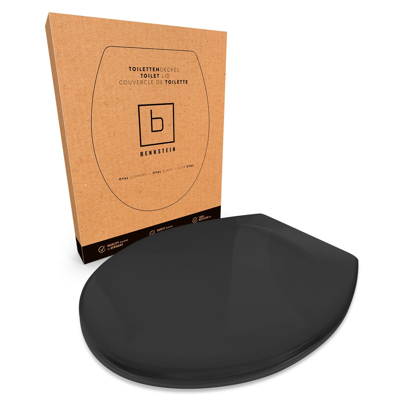 Benkstein WC-Sitz Premium WC-Deckel antibakteriell, bedruckter Deckel, Duroplast Klodeckel mit Quick-Release-Funktion und Absenkautomatik