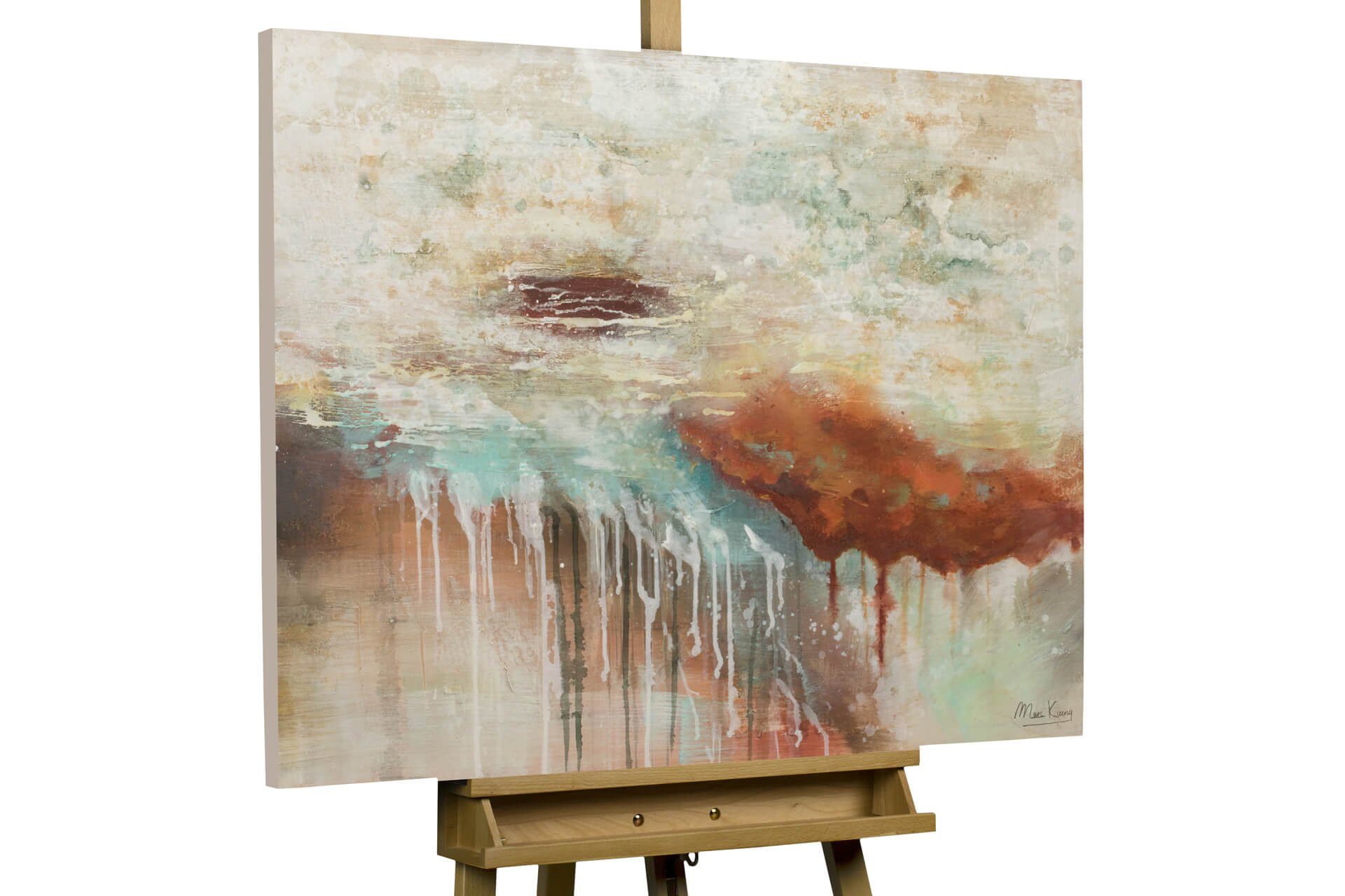 KUNSTLOFT Gemälde »Asche und Glut«, handgemaltes Bild auf Leinwand