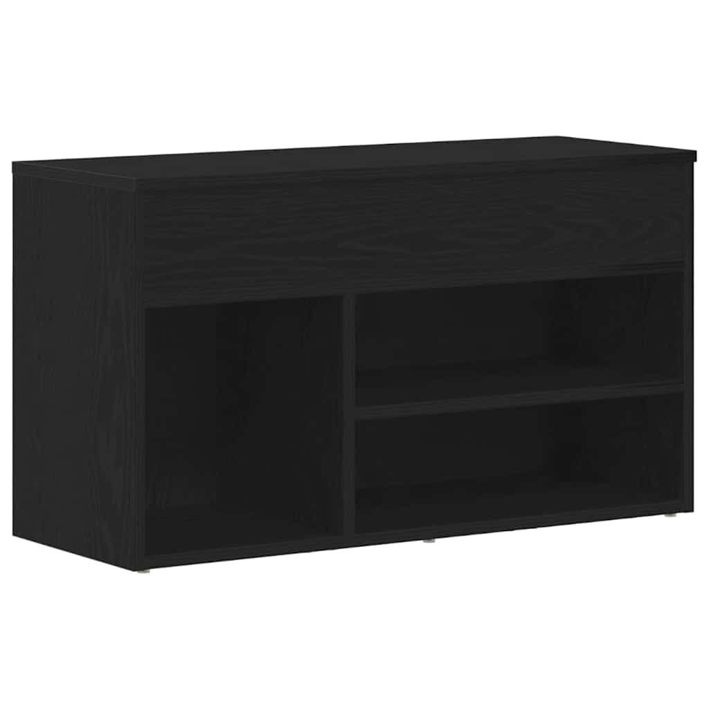 vidaXL Schuhregal Schuhbank Schwarz Eichen-Optik 80 x 30 x 45 cm Holzwerkstoff, 1-tlg.