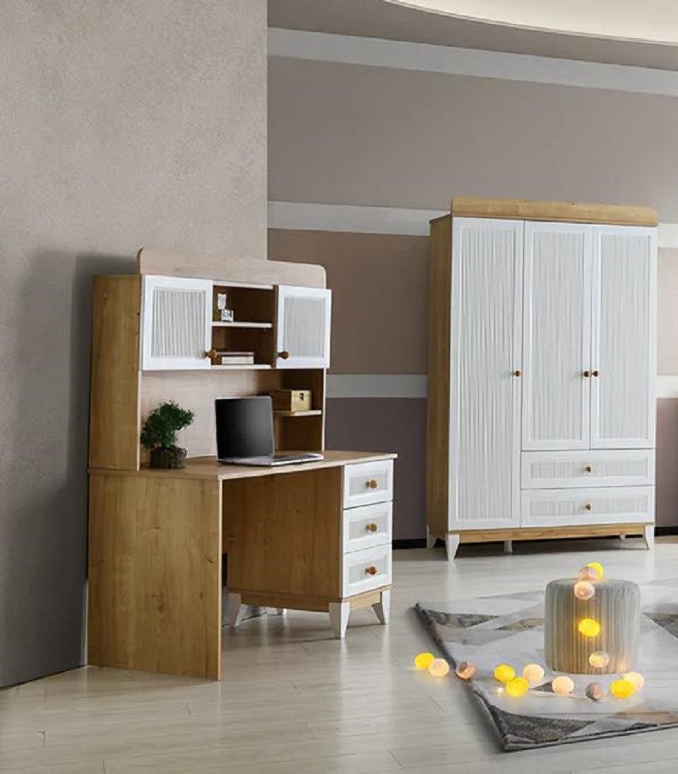 Jugendzimmer-Set Kleiderschrank und Schreibtisch für Kinderzimmer in modernem Design