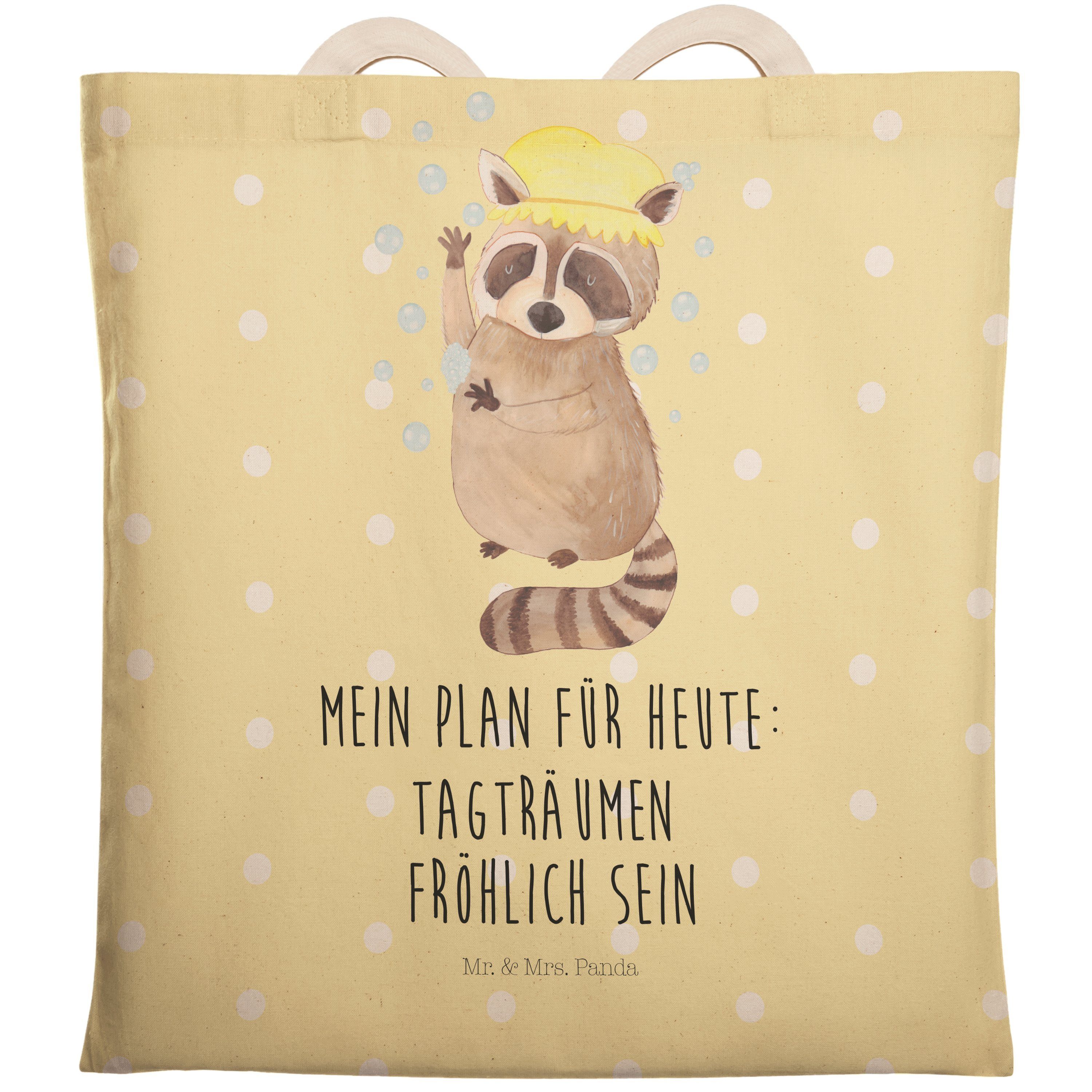 Mr. & Mrs. Panda Tragetasche »Waschbär Gelb Pastell Geschenk