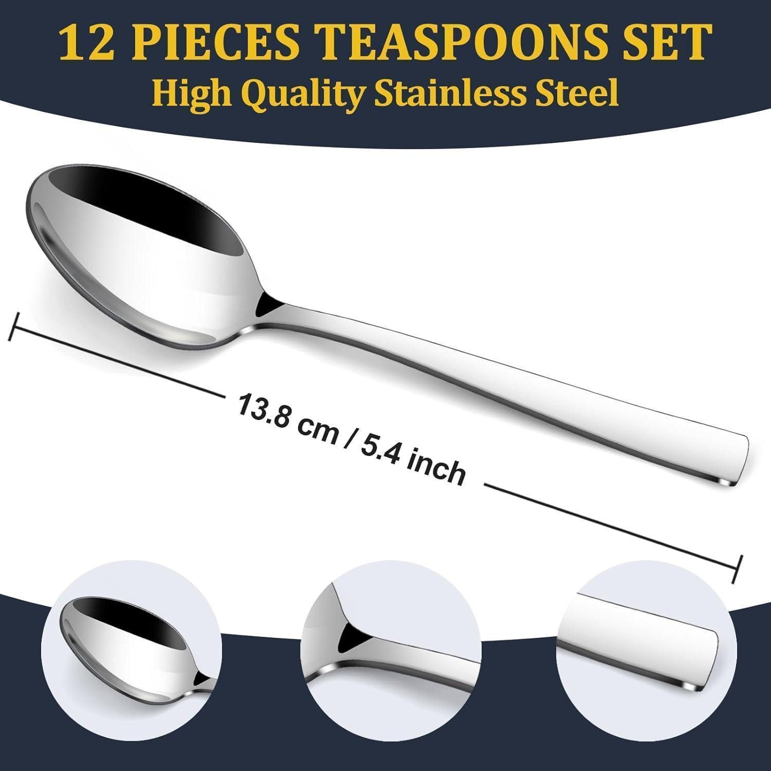 LuxusKollektion Teelöffel Teelöffel Kaffeelöffel Espressolöffel Edelstahl Silber 12 Stück