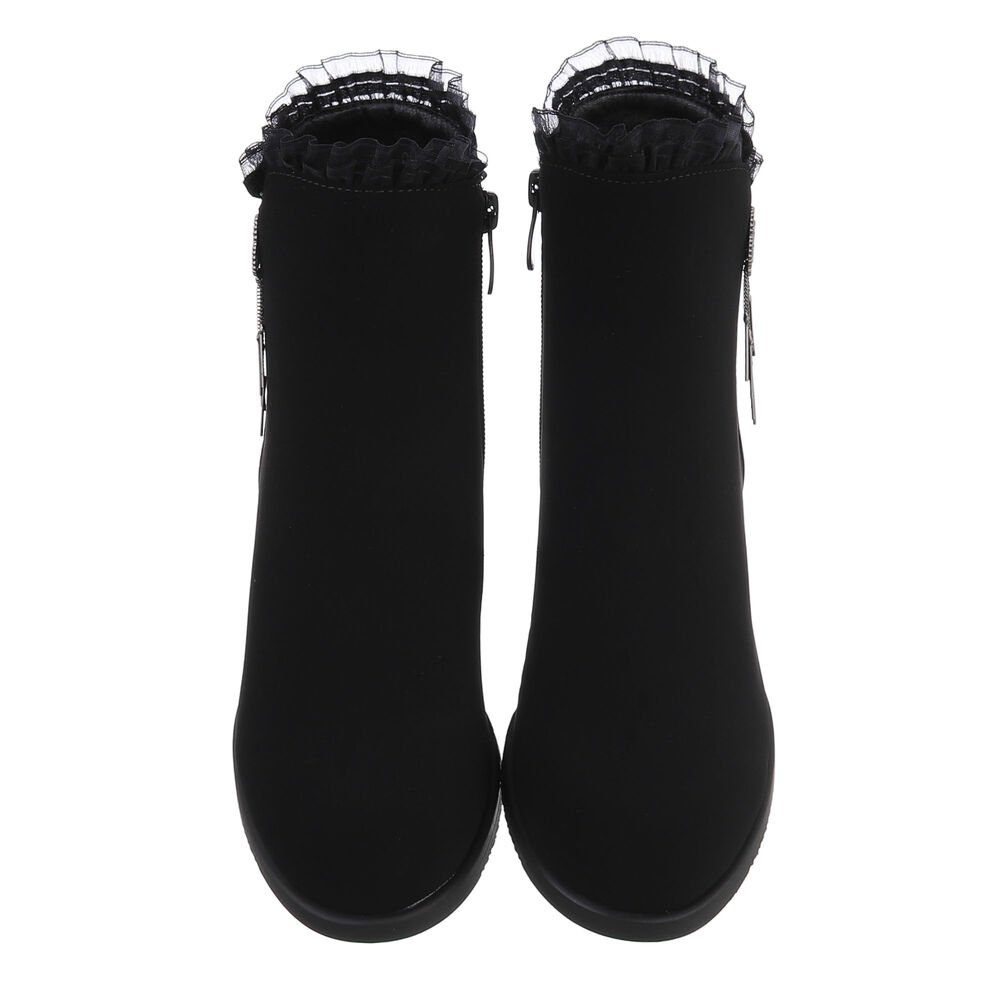 Ital-Design Damen Elegant Stiefelette (84633902) Blockabsatz Klassische Stiefeletten in Schwarz – Bild 4 von 5