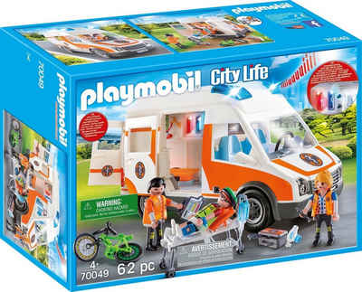 Playmobil® Konstruktions-Spielset »Rettungswagen mit Licht und Sound (70049), City Life«, (62 St), Made in Germany