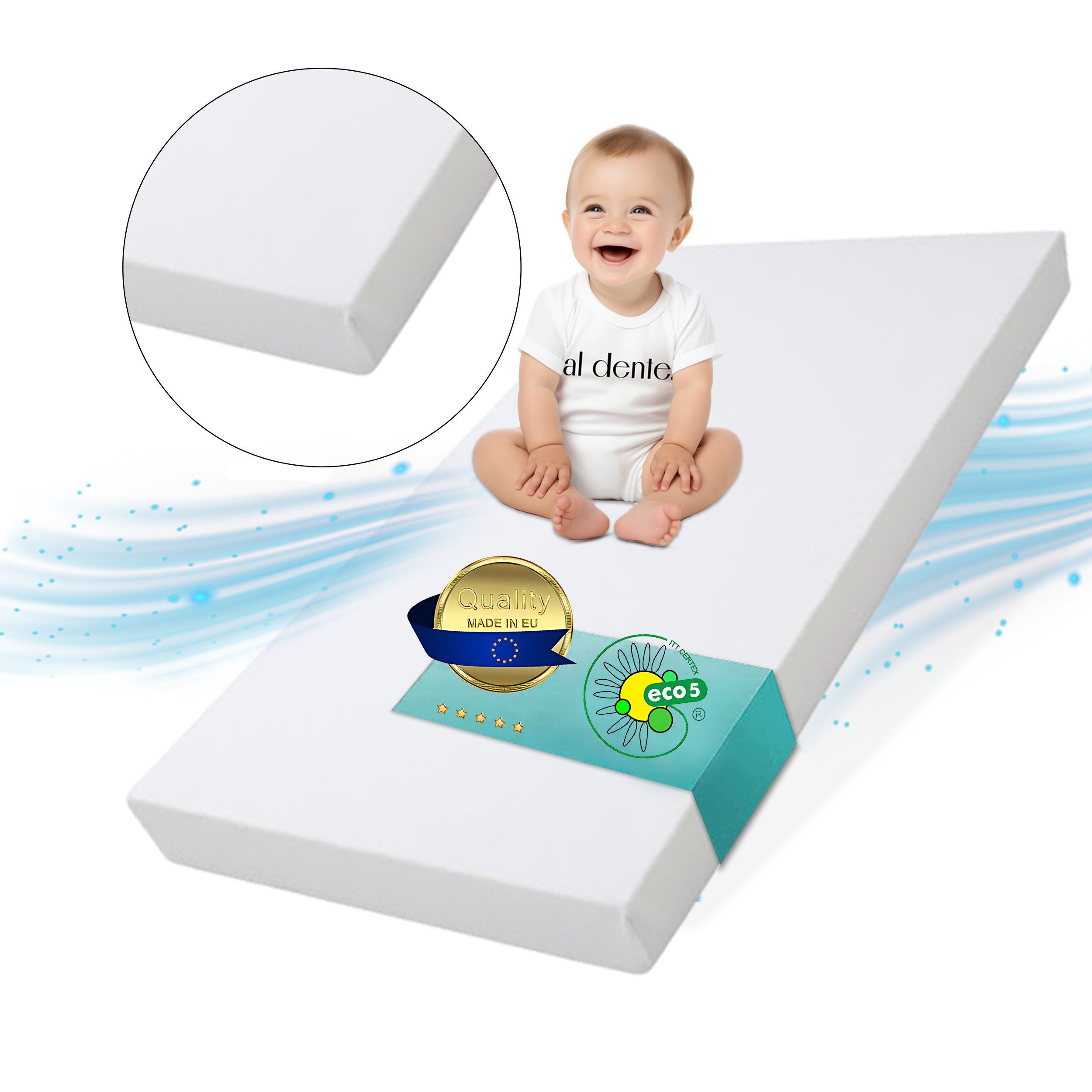 Kindermatratze Babymatratze mit Baumwollbezug, waschbar & rollbar–Allergike günstig online kaufen