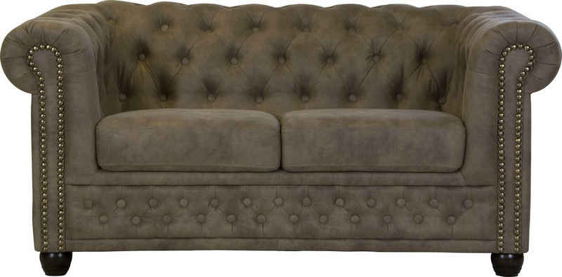 Home affaire Chesterfield-Sofa Rysum, Chesterfield-Optik, in 2 Bezugsqualitäten