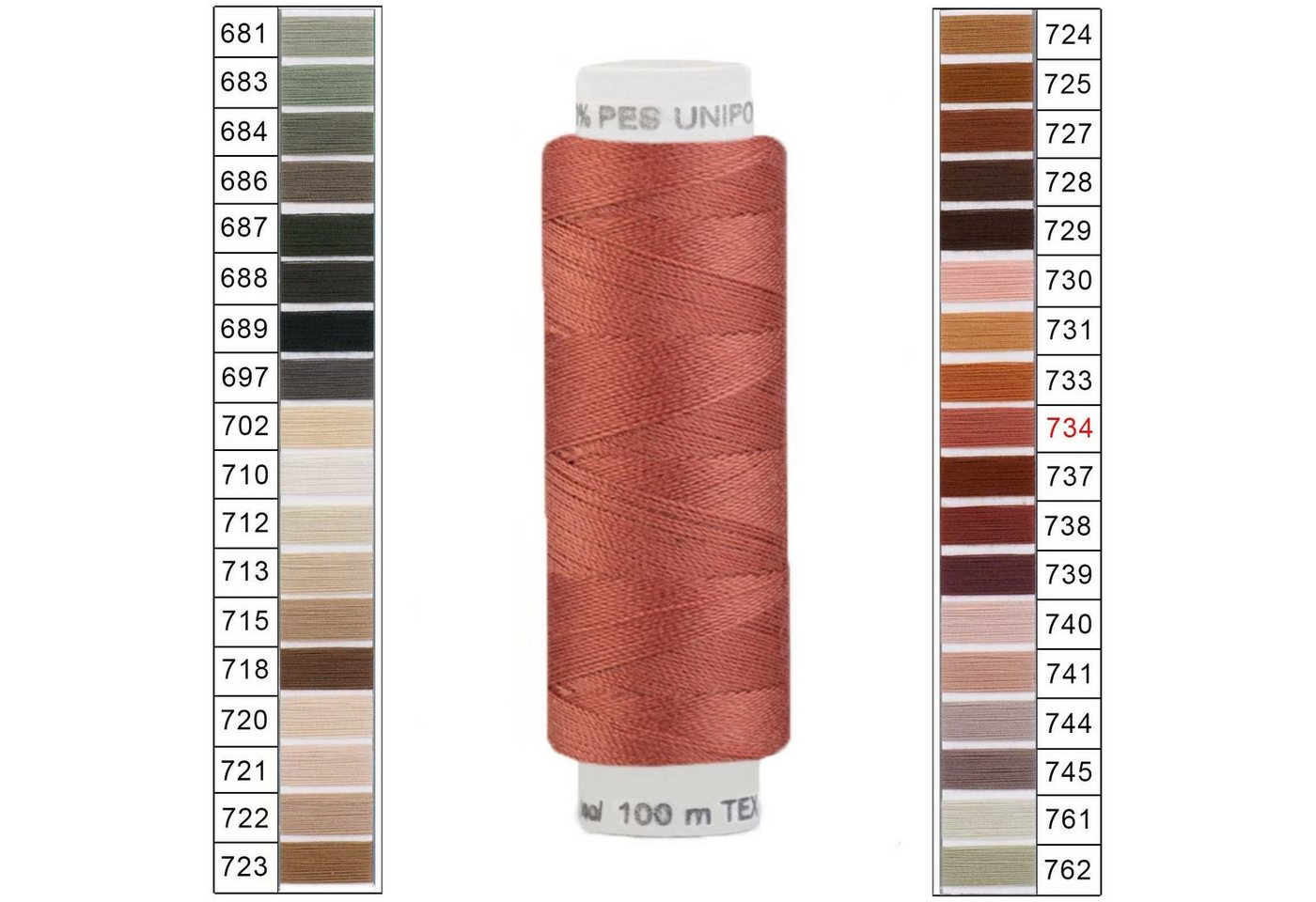 Thumbnail - maDDma Nähgarn 100m Unipoly 120 TEX14x2 Farbwahl 5v6 Nähgarn, 100 m, 734