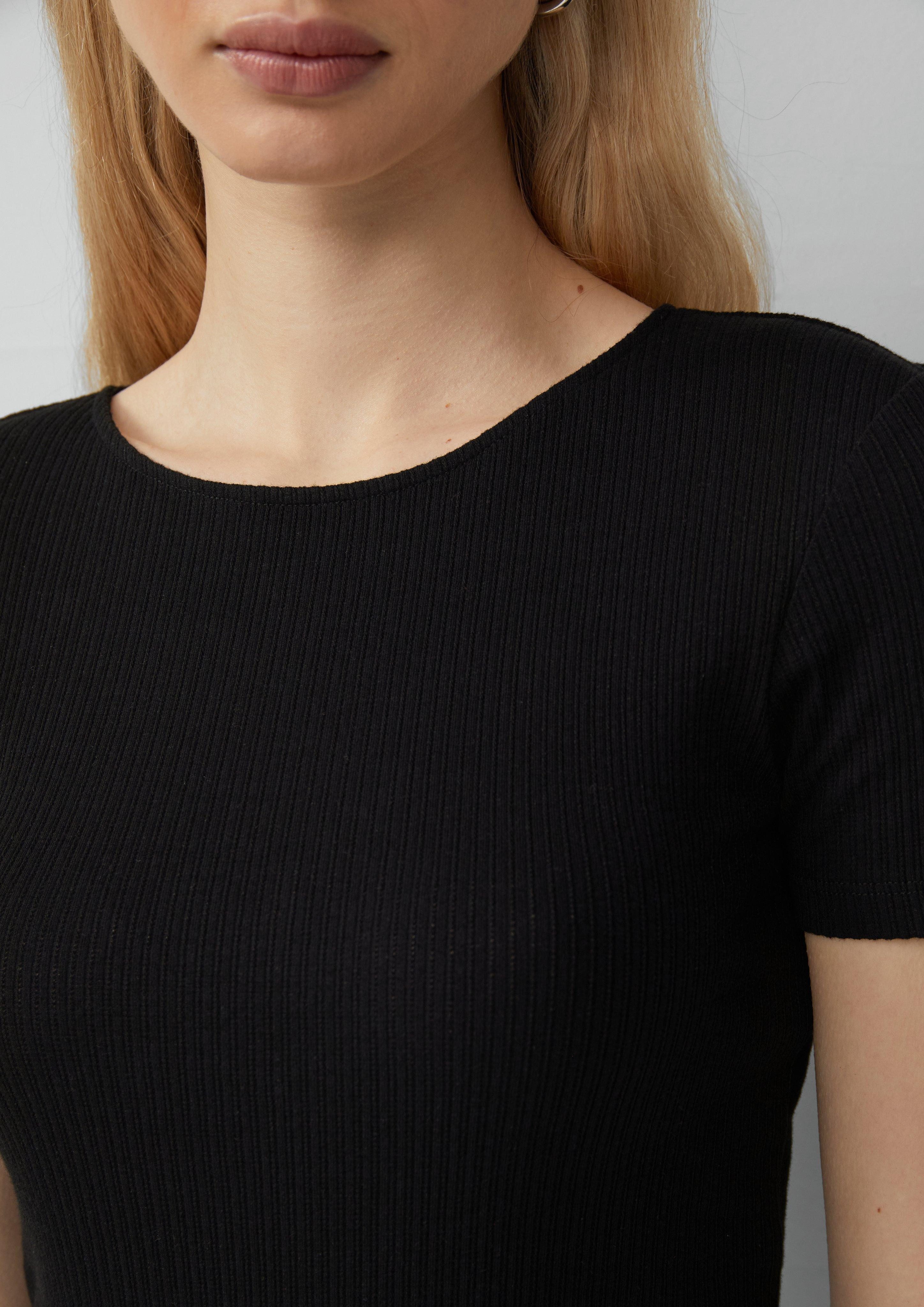 QS Kurzarmshirt Schmal geschnittenes Shirt mit günstig online kaufen