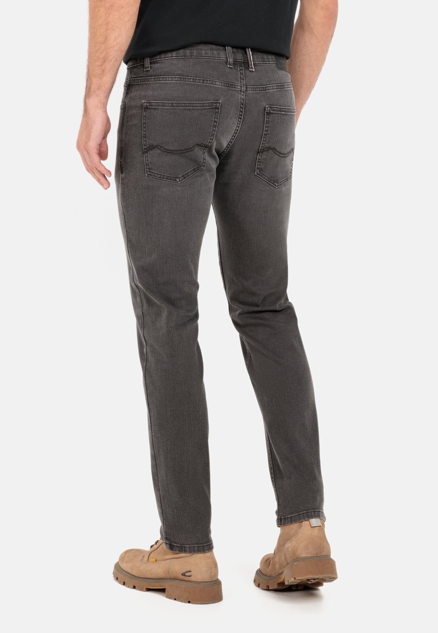 camel Dunkelbraun 5-Pocket Slim-fit-Jeans active Slim Jeans Fit