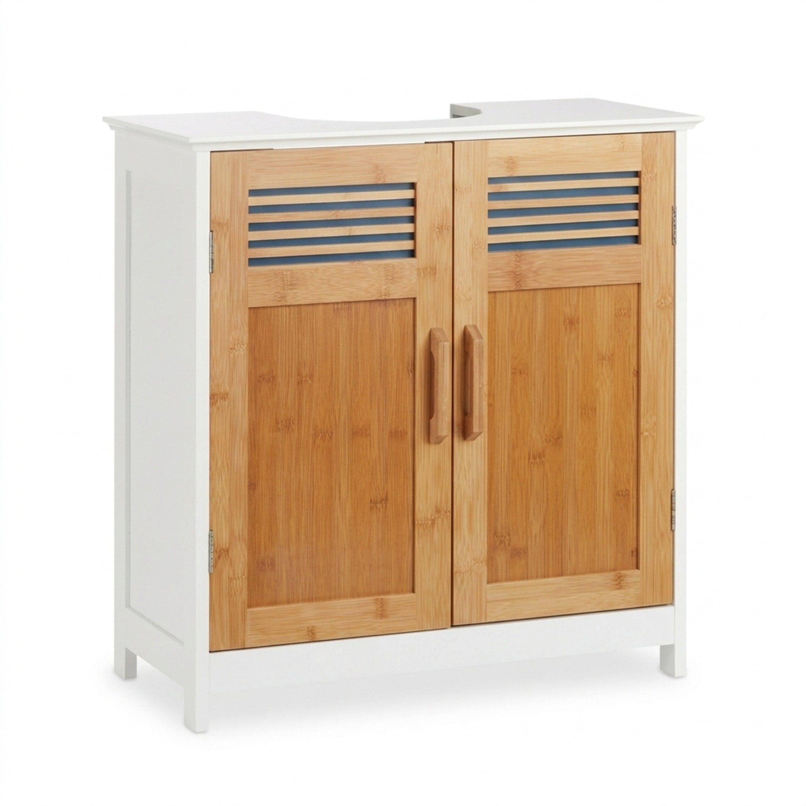 relaxdays Waschbeckenunterschrank mit Bambustüren (1-St) – Bild 5 von 5