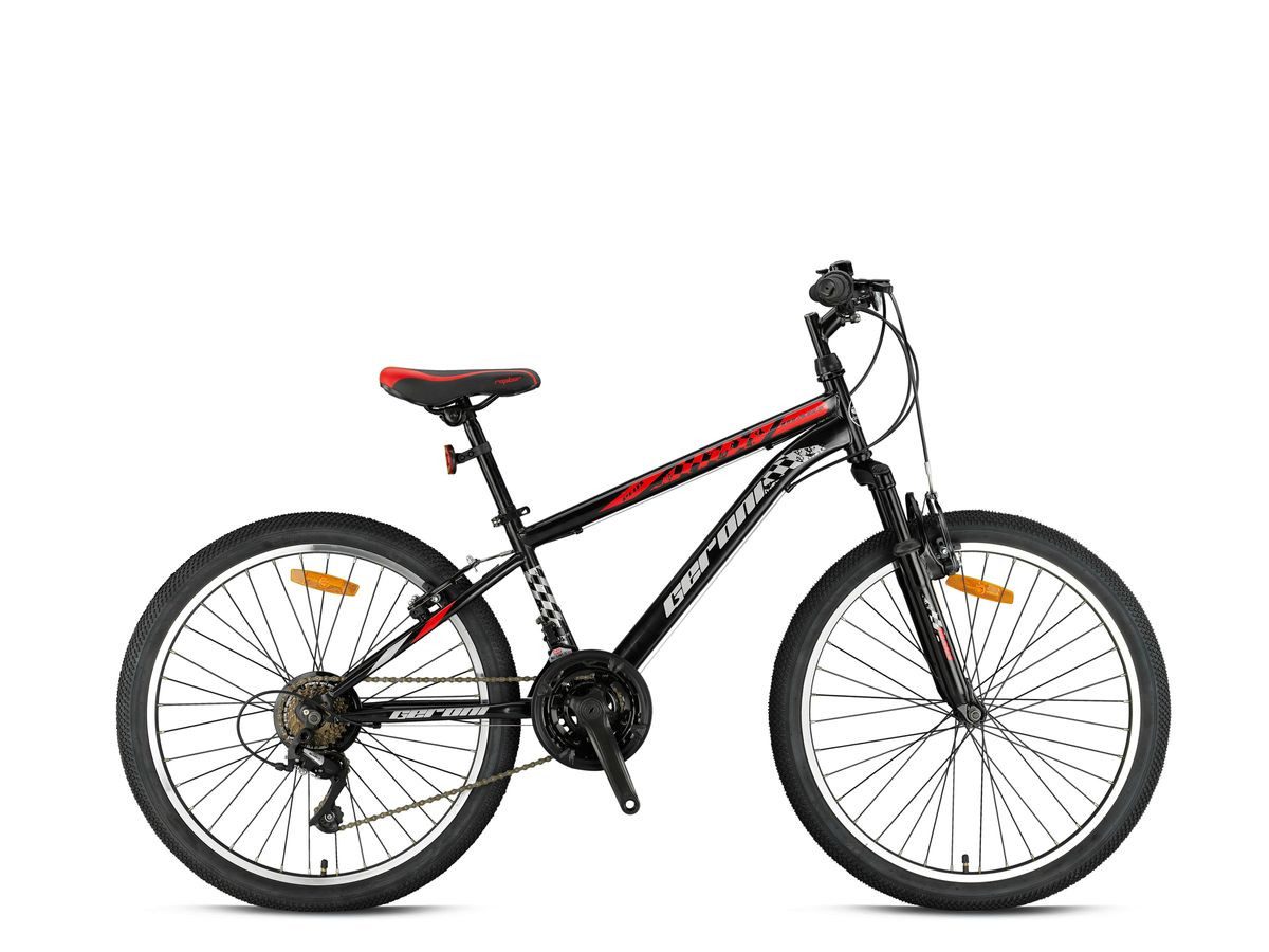 T&Y Trade Kinderfahrrad 24 Zoll Kinder Jugend Fahrrad MTB Mountainbike Rad Bike GRN26041 Rot, 21 Gang Microshift, Kettenschaltung, Federgabel, 21 Gang, Seitenständer