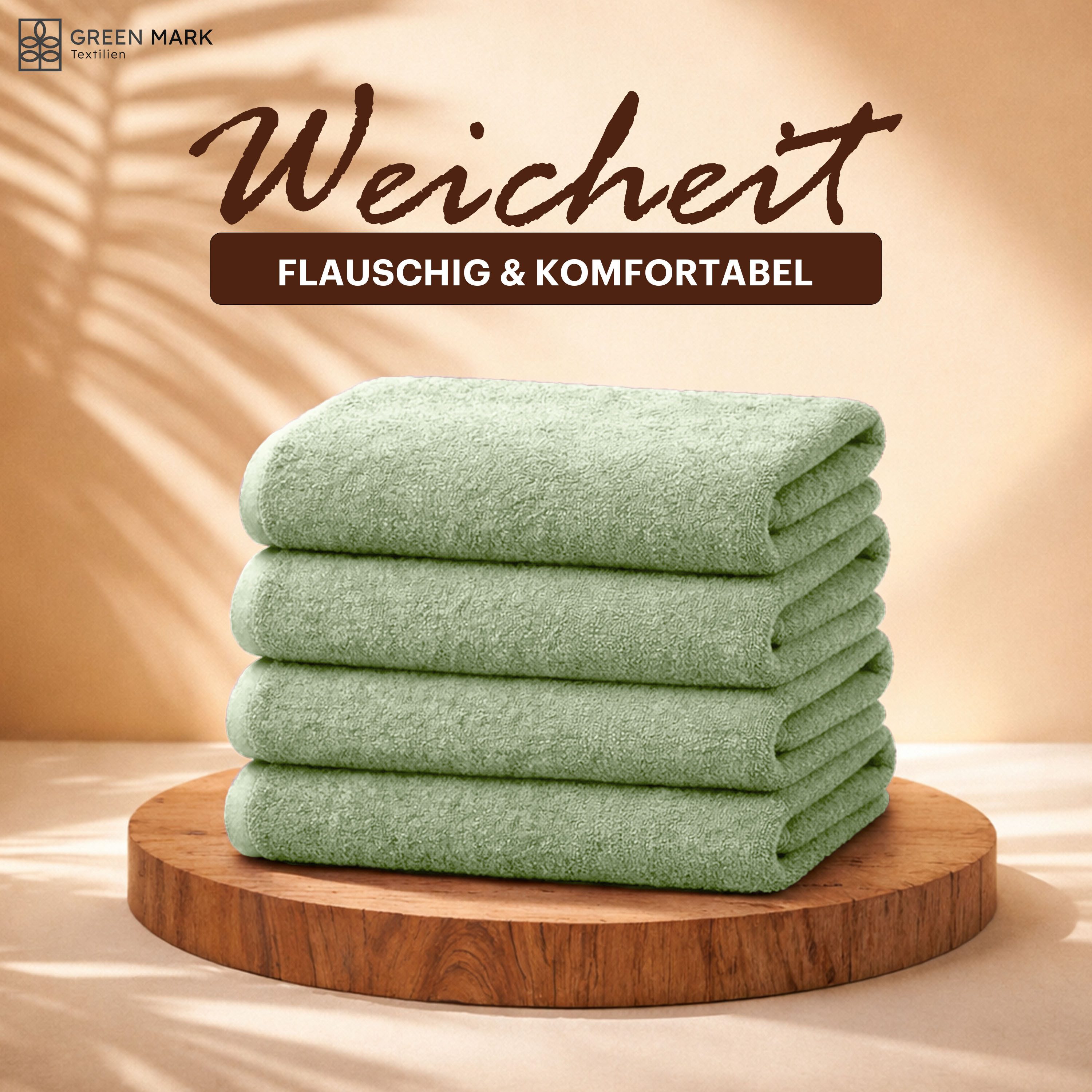 NatureMark Duschtuch 4er-Sparpack Frottier Duschtücher 70x140cm, 100% Baumwolle (4-St), Duschhandtuch 70x140cm Weiß