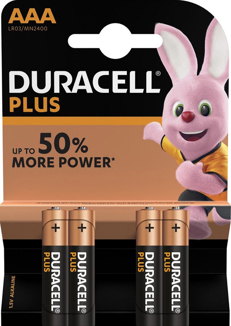 Duracell 4x Duracell MN2400 Plus Power Micro AAA Batterie 1,5V Batterie