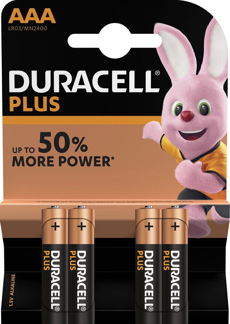 4x Duracell MN2400 Plus Power Micro AAA Batterie 1,5V Batterie