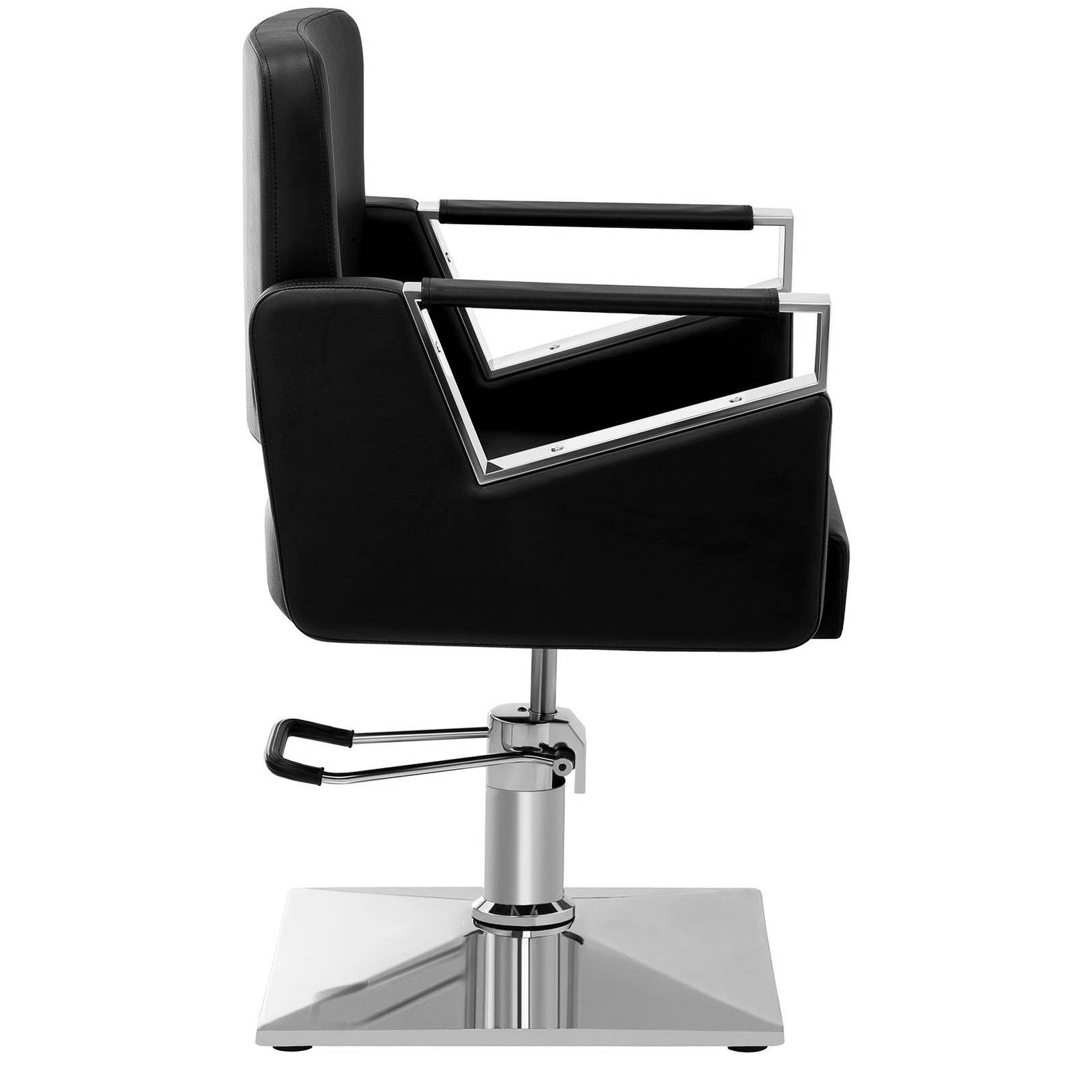 Physa Armlehnstuhl Friseurstuhl Hydraulisch Friseursessel Bedienungsstuhl 200 kg schwarz, Schwarz – Bild 3 von 5