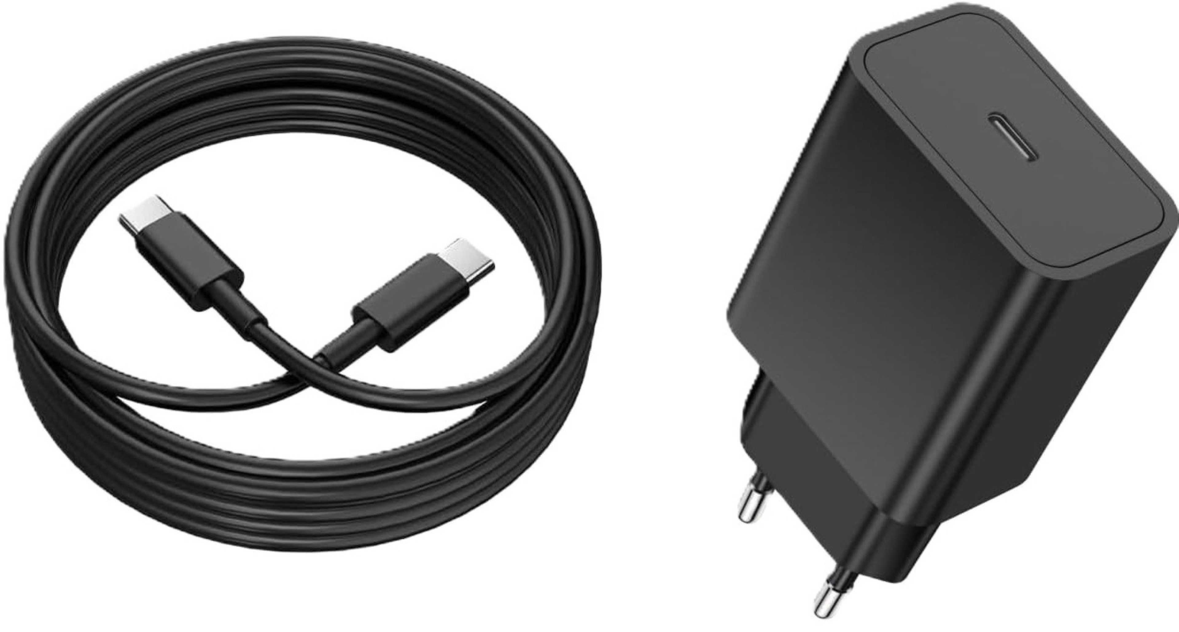 LA CUTE 25W USB-C Schnellladegerät 2m Kabel kompatibel mit Samsung & iPhone Smartphone-Ladegerät (3000,00 mA, Komplett-Set aus Ladeadapter und 2m Kabel für Schnellladung, 25W Netzteil + 2m USB-C Kabel für Smartphones & Tablets, 25W Schnellladegerät mit 2m Kabel, universell kompatibel & sicher)