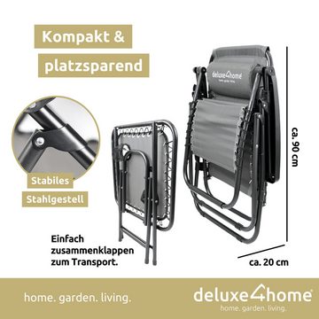 deluxe4home Sitzgruppe Liegestuhl & Klapptisch, (3-teiliges Set), Klappbar