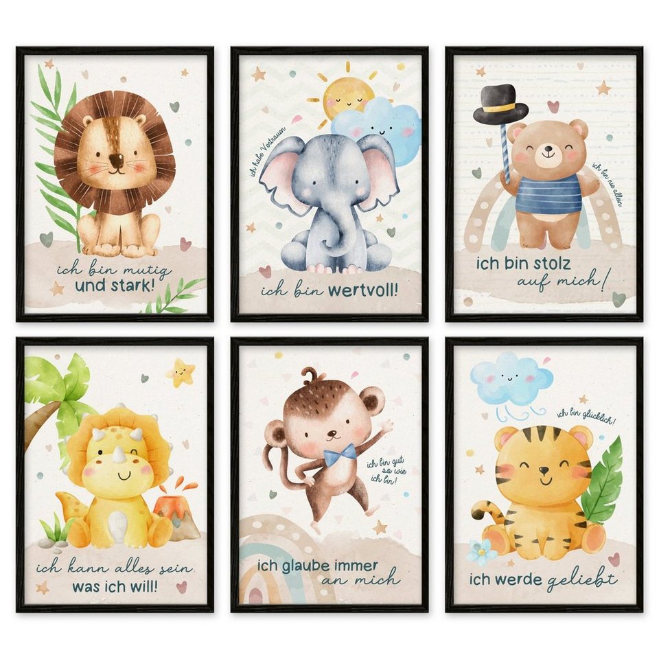 Größen (moderne Affirmationen St), im Jungen, Kinder - Wandbilder, Poster ARTFAVES verschiedene 6 Set