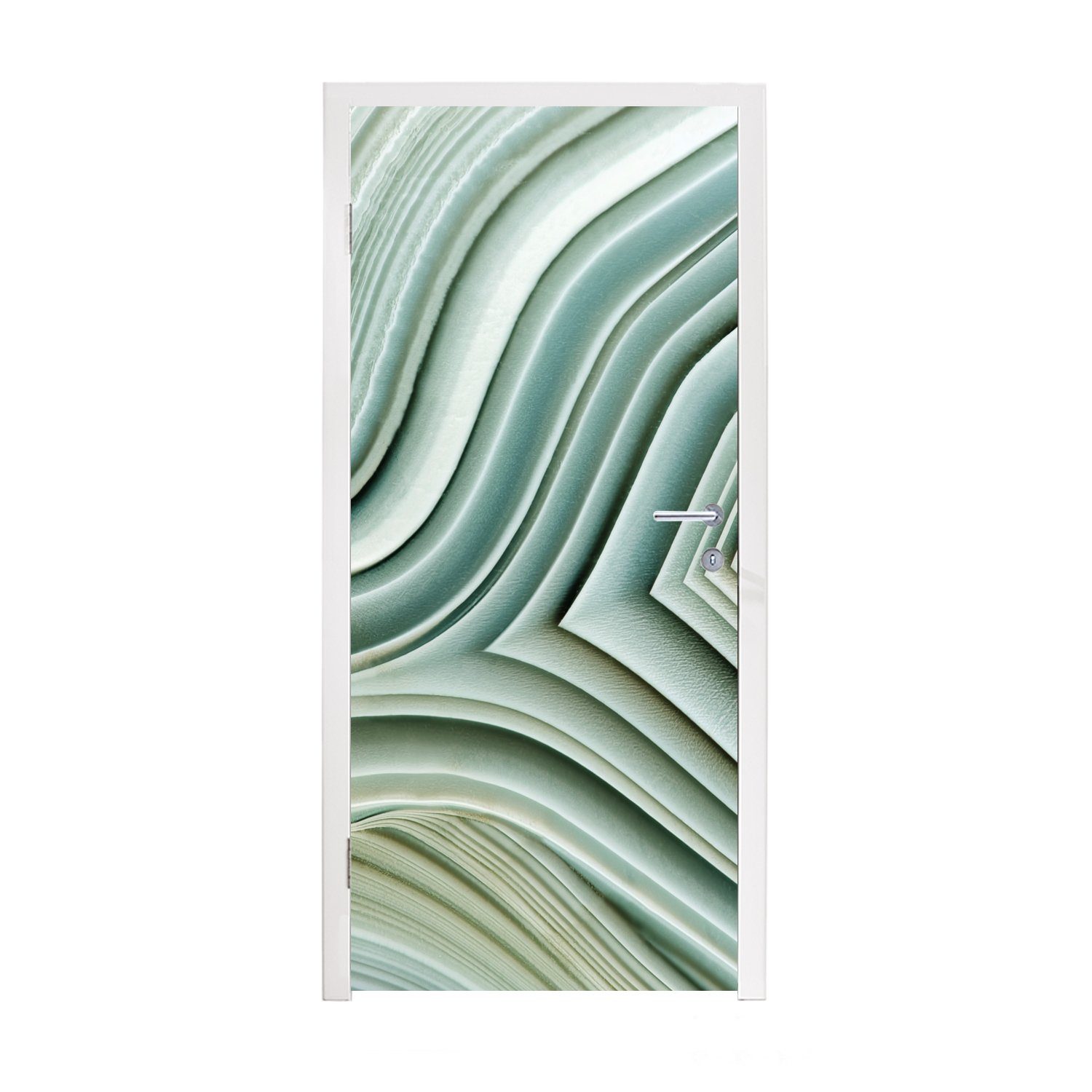 MuchoWow Türtapete Naturstein - Abstrakt - Grau, Matt, bedruckt, (1 St), Fototapete für Tür, Türaufkleber, 75x205 cm