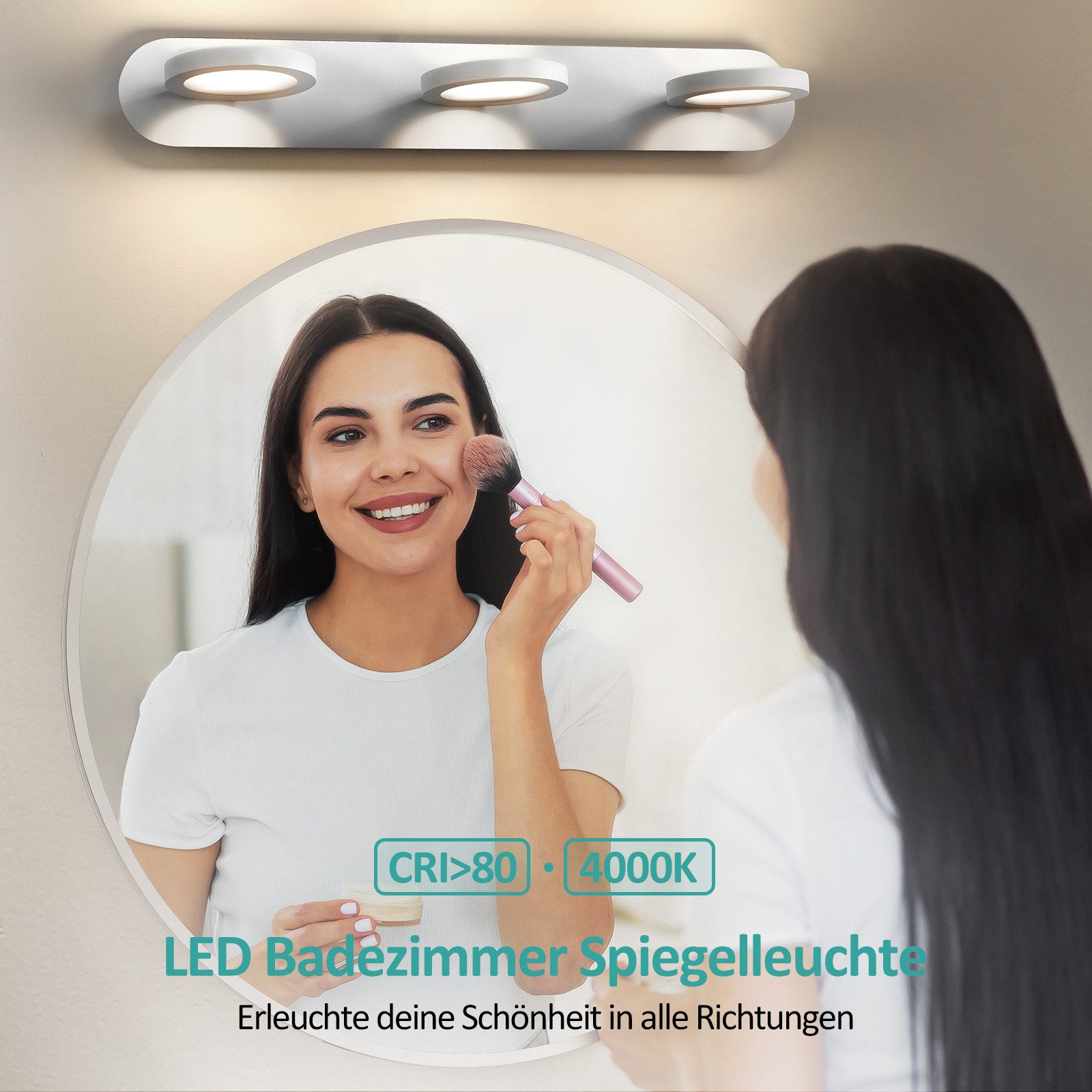 EMKE LED Wandleuchte Spiegelleuchte 3 Schwenkbar günstig online kaufen