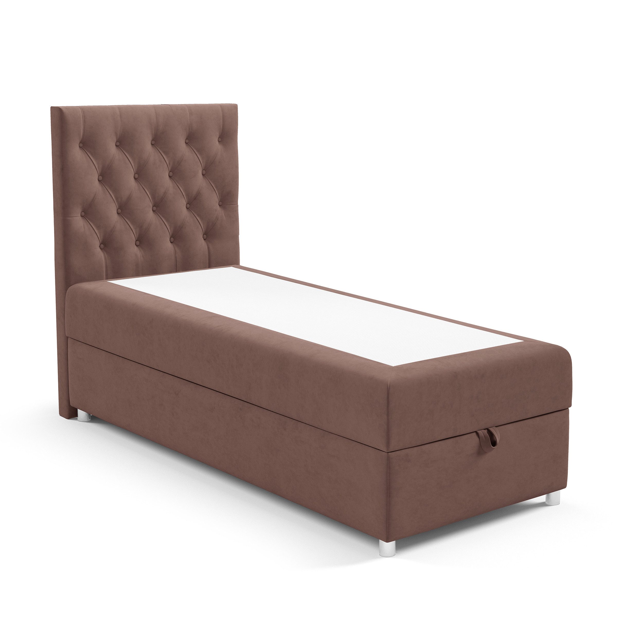 Best for Home Boxspringbett Trinity K-14 Boxspringbett mit Bettkasten & PUR-Topper – Einzelbett (Einzelbett, Polsterbett gepolstertes Kopfteil, Jugendbett, Kinderbett, 70x200 80x200 90x200 100x200 cm), Handwerksqualität, TOP Preis-Leistungs-Verhältnis