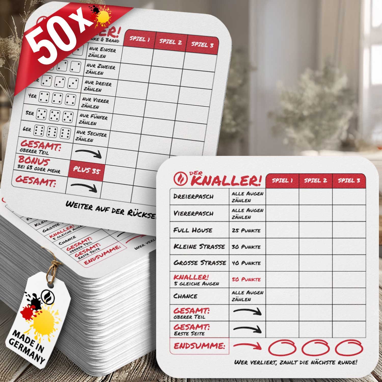 Funke & Brand Каботажное судно Каботажное судно Trinkspiel der Knaller 50 Stück - Würfelspiel Kneipenspiel