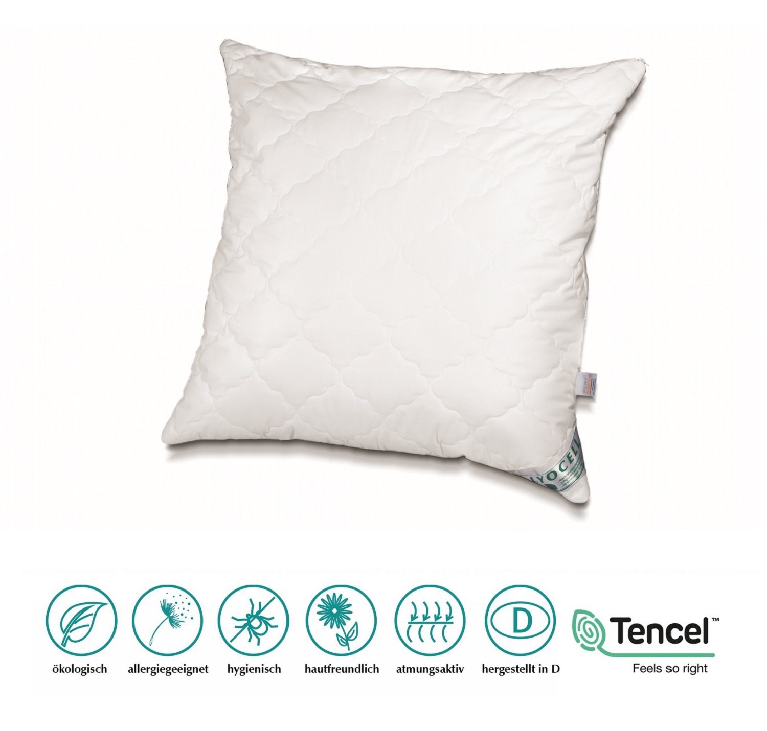 Bach's Bettenwelt Kopfkissen Lyocell Tencel Kissen Kopfkissen 80x80 cm opti günstig online kaufen