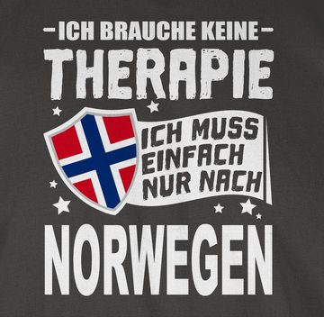 Shirtracer T-Shirt Ich brauche keine Therapie Ich muss einfach nur nach Norwegen - weiß Länder Wappen