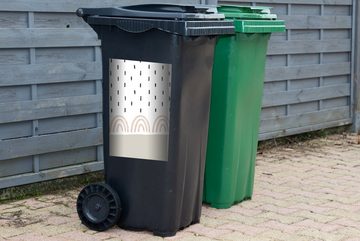 MuchoWow Wandsticker Regenbogen - Pastell - Regen (1 St), Mülleimer-aufkleber, Mülltonne, Sticker, Container, Abfalbehälter